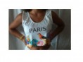 camisola paris de mostrar a barriga estampado florido